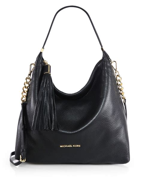 michael kors black bag 2005|black genuine leather shoulder bag.